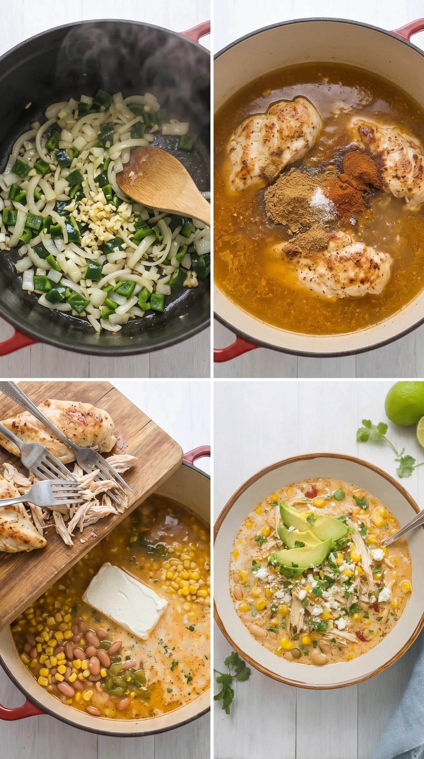 Mexican Street Corn White Chicken Chili recipe instructions