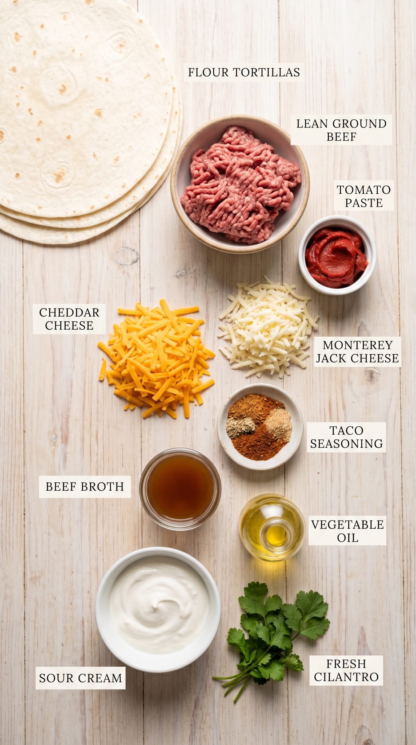 Ground Beef Quesadillas With A Crispy Golden-Brown Crust recipe ingredients