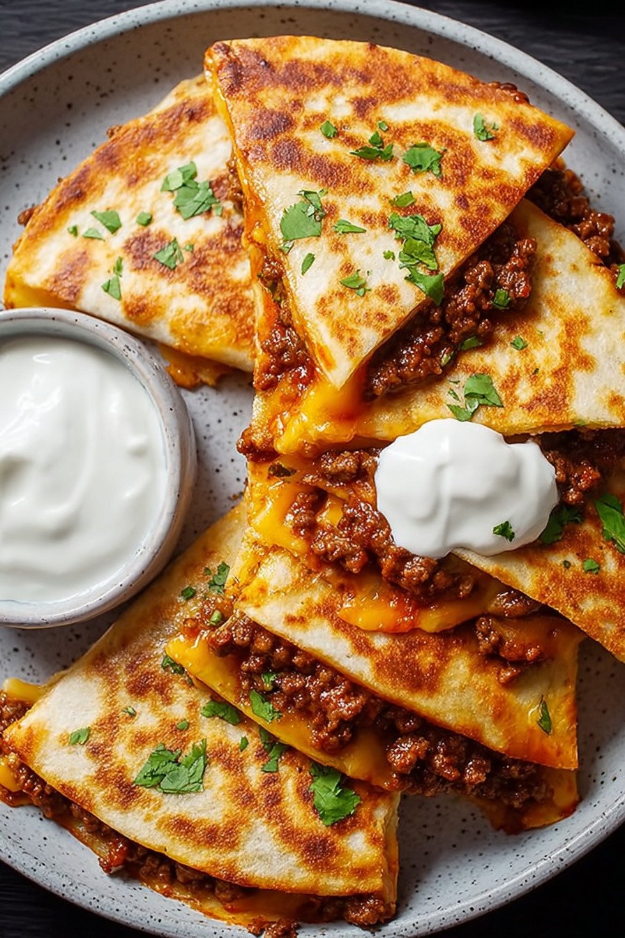 Ground Beef Quesadillas With A Crispy Golden-Brown Crust extra recipe photo