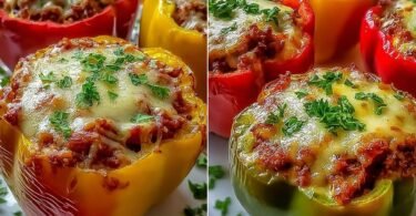 Keto Cream Cheese Stuffed Bell Peppers for an Easy Low Carb Dinner recipe photo