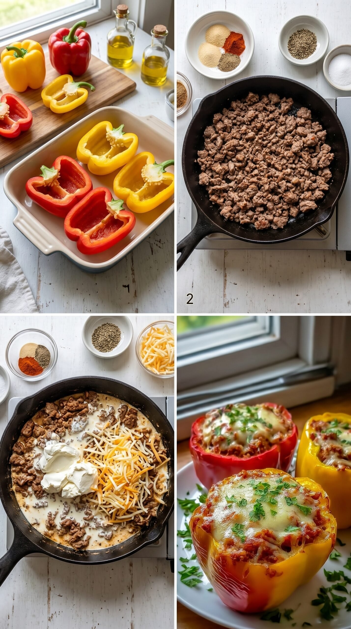 Keto Cream Cheese Stuffed Bell Peppers for an Easy Low Carb Dinner recipe instructions
