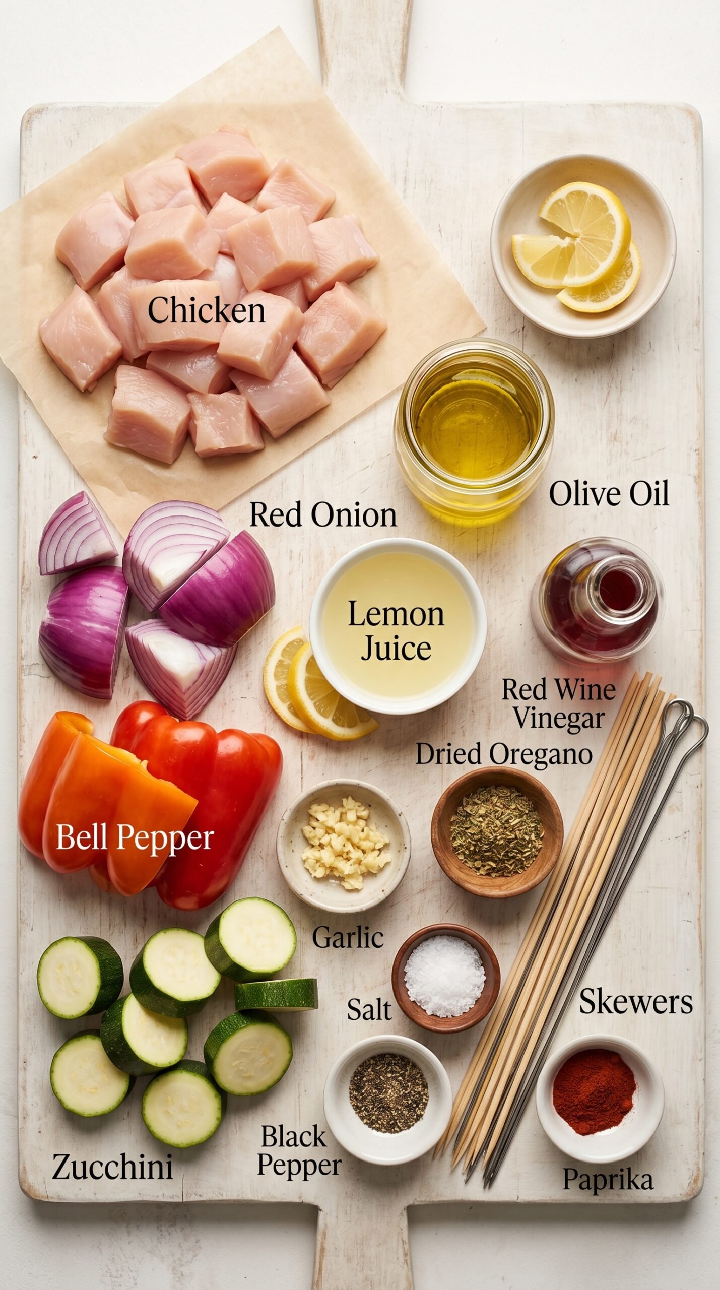 Easy Greek Marinated Chicken Kabobs recipe ingredients