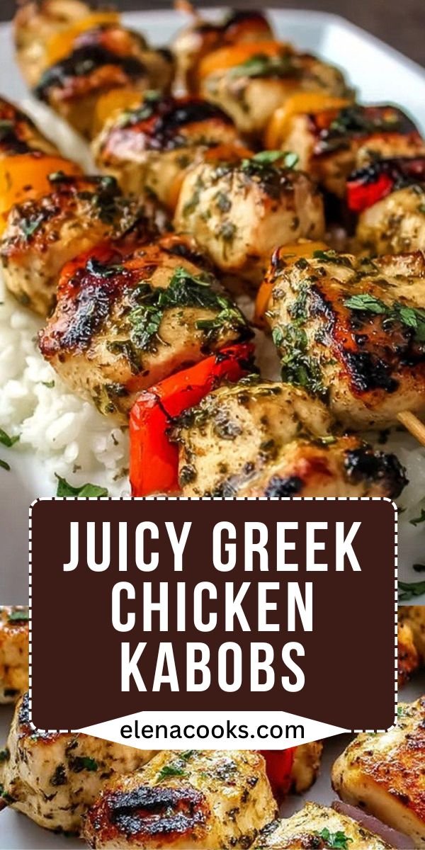 Easy Greek Marinated Chicken Kabobs save this recipe