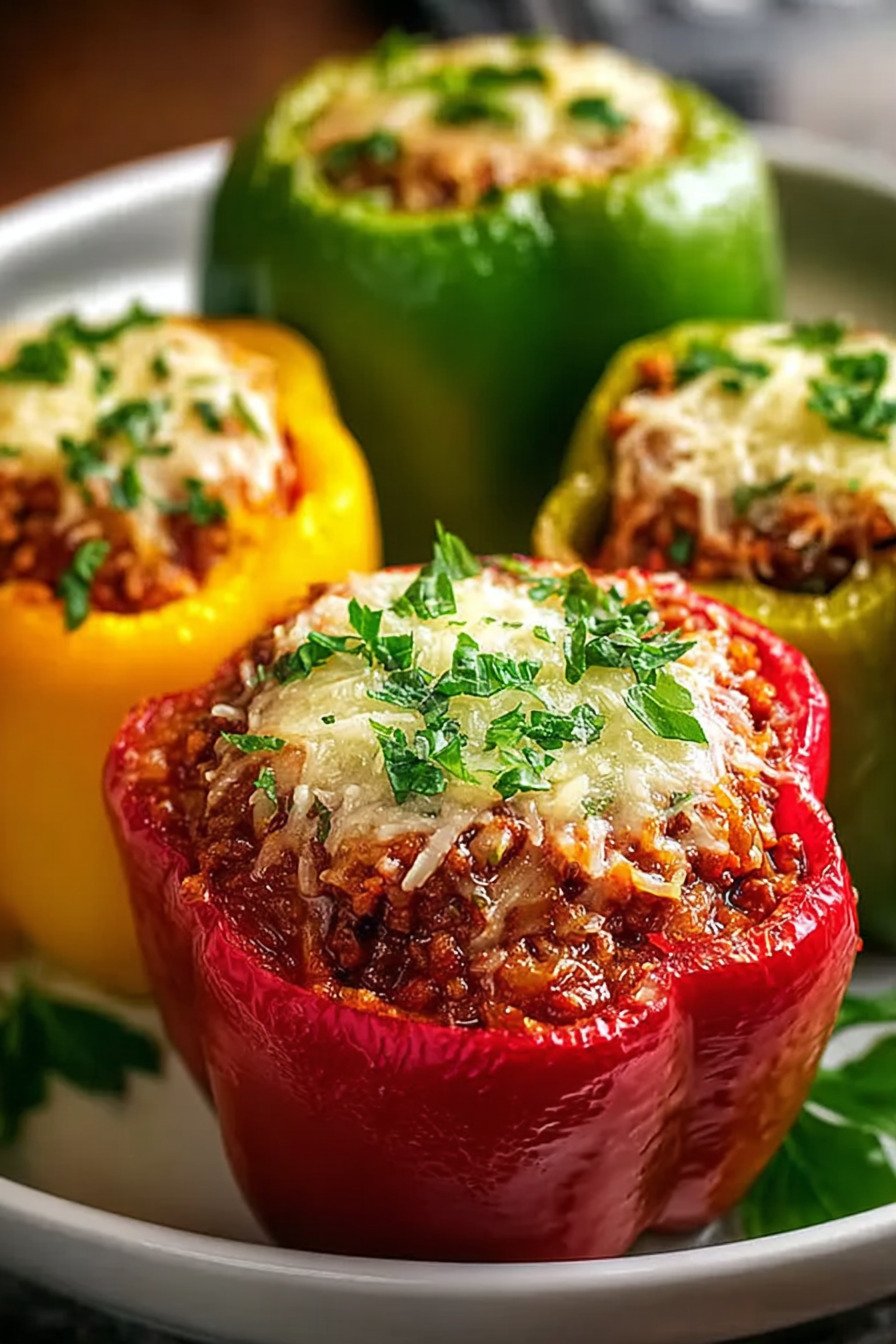 Classic Ground Beef Stuffed Bell Peppers final result