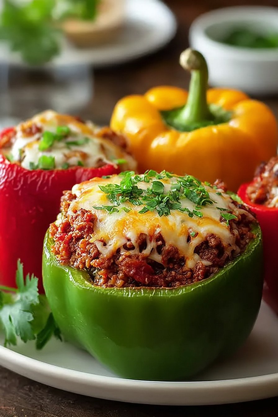 Classic Ground Beef Stuffed Bell Peppers extra recipe photo