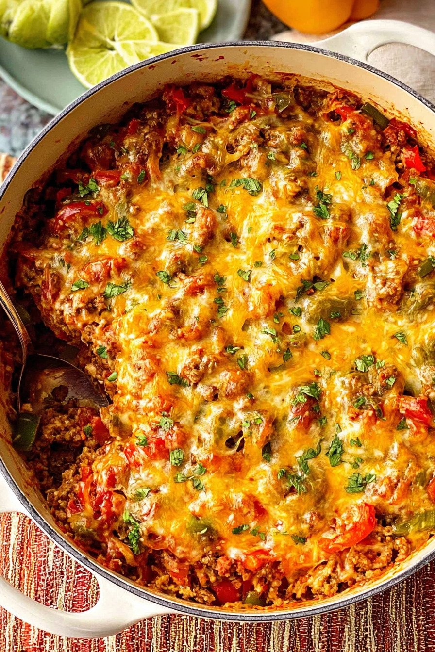Cheesy Stuffed Pepper Casserole for an Easy Ground Turkey Dinner final result