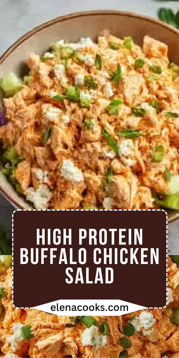 High Protein Buffalo Chicken Salad With Cottage Cheese save this recipe