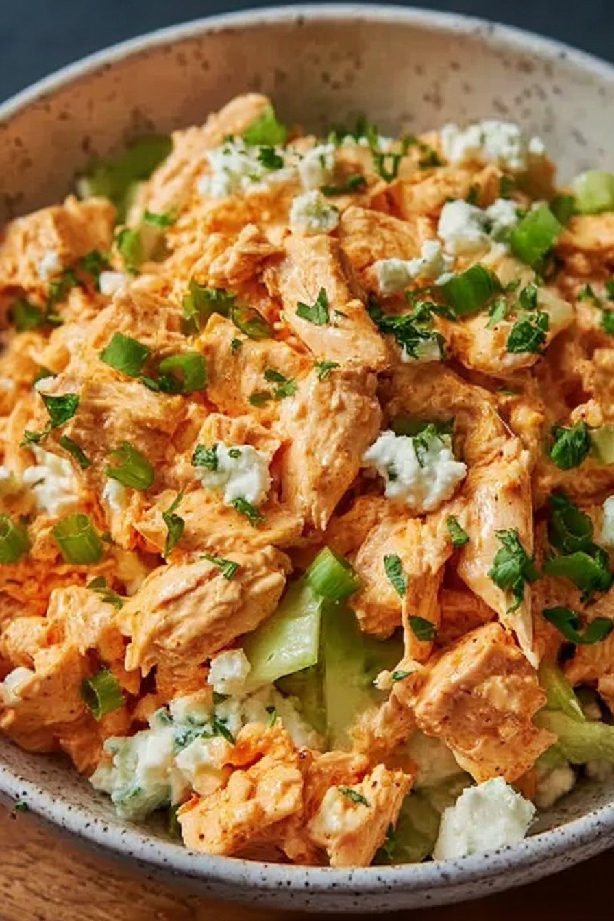 High Protein Buffalo Chicken Salad With Cottage Cheese final result