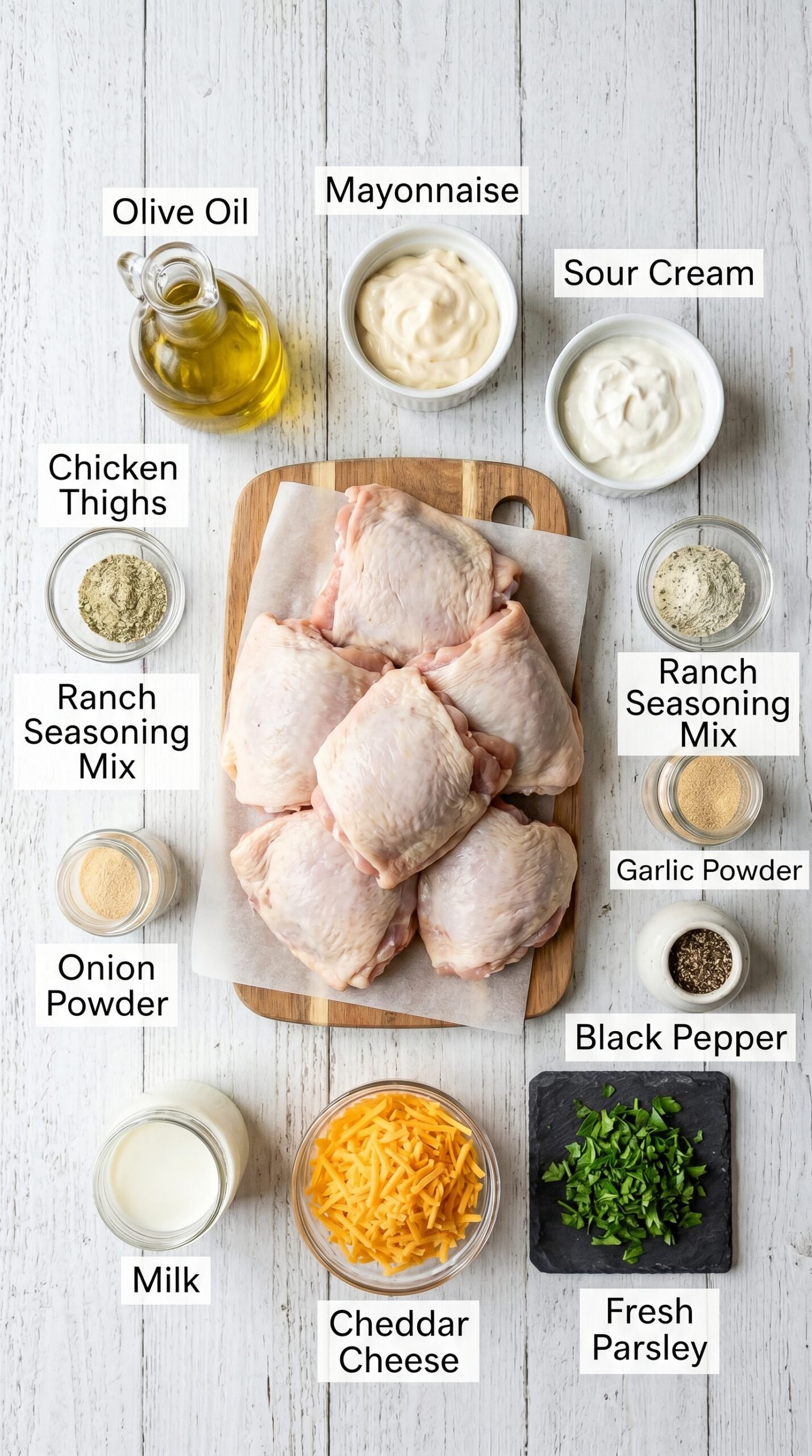 Ranch Chicken Thighs Bake for Juicy Oven-Baked Chicken recipe ingredients