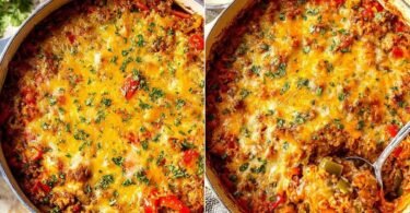 Cheesy Stuffed Pepper Casserole for an Easy Ground Turkey Dinner recipe photo
