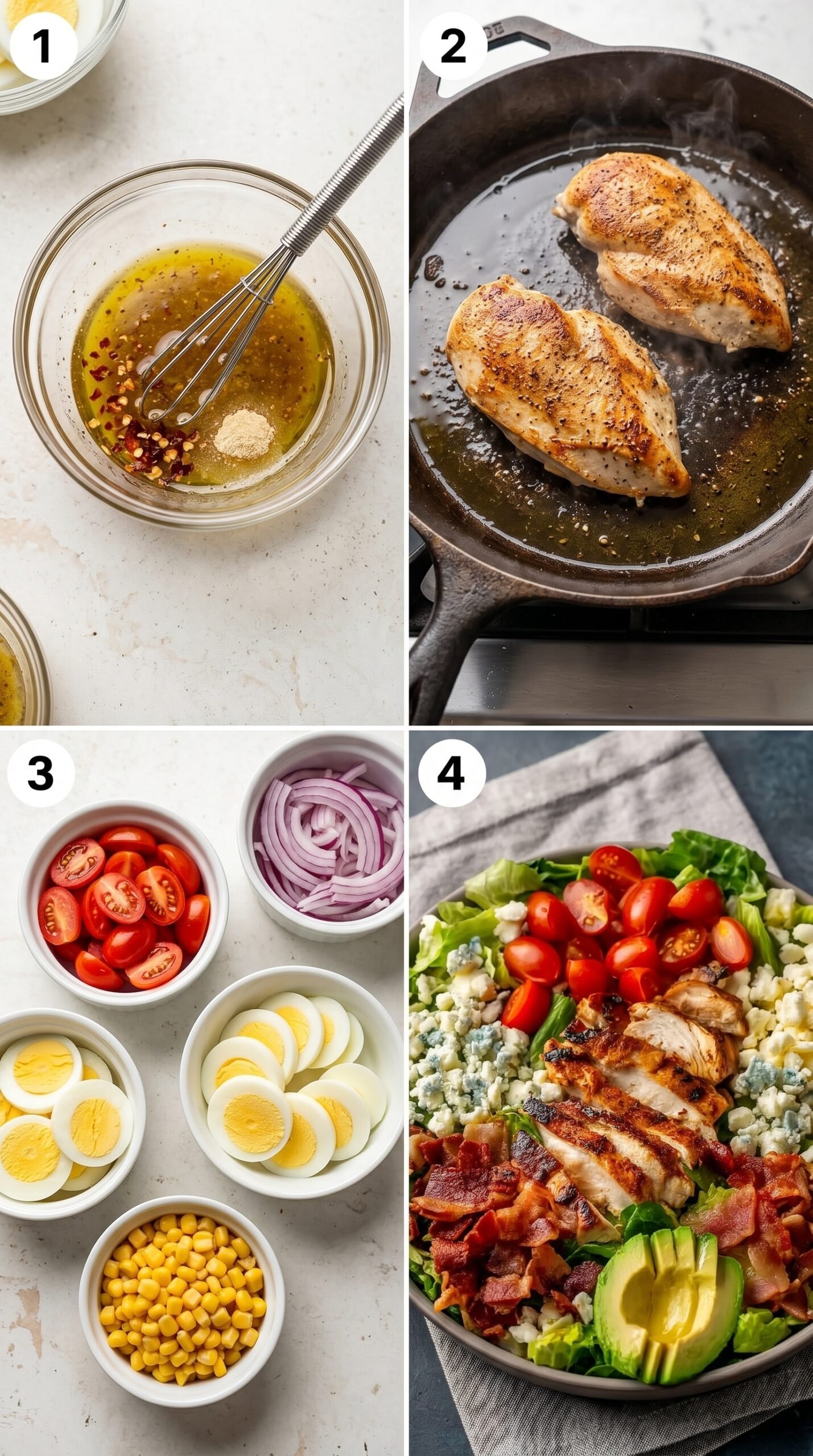 High Protein Chick Fil A Cobb Salad for a Healthy Cobb Salad Lunch recipe instructions