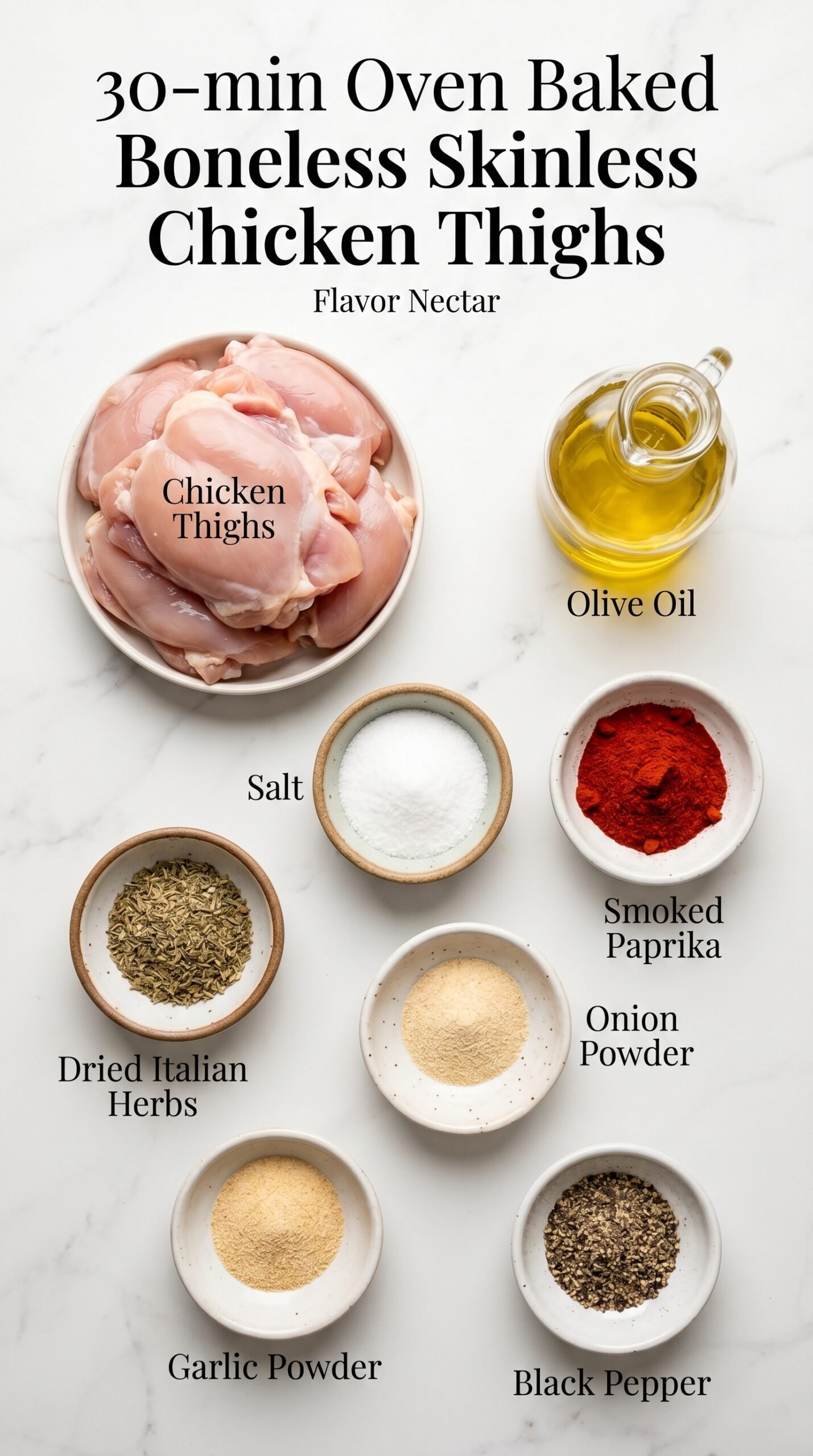 30-Min Oven Baked Boneless Skinless Chicken Thighs recipe ingredients