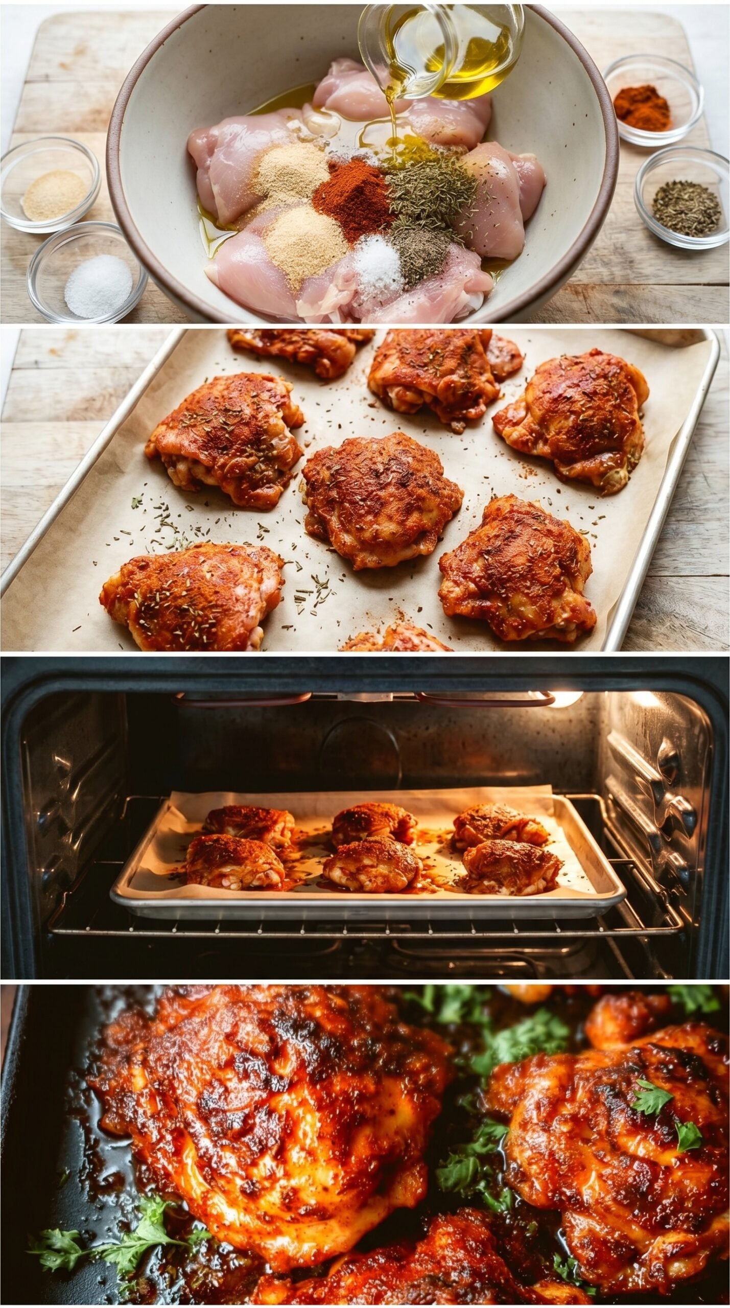 30-Min Oven Baked Boneless Skinless Chicken Thighs recipe instructions